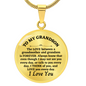To My Grandson Luxury Circle Necklace, Birthday Gift, Grandson Gifts From Grandparents, To My Grandson Cuban Chain Necklace, To My Grandson Necklace, Necklace For Grandson From Grandpa, Christmas Gift From Grandmother, Grandson Necklace From Grandma