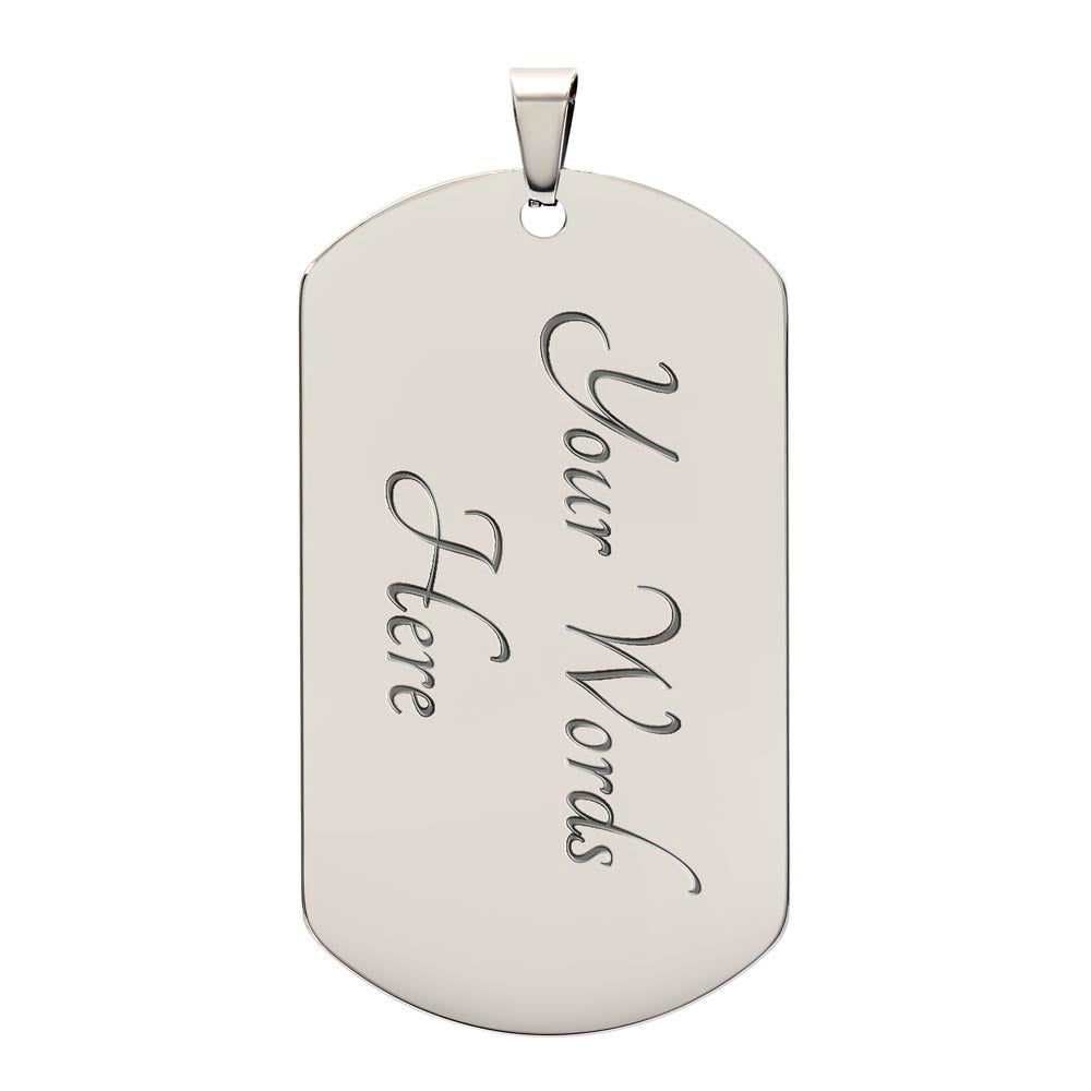 To My GrandSon Necklace From Grandma, Dog Tag Necklace for Men, Birthday Christmas Gifts for Grandson, ift for Best Son Birthday and Graduation, Motivational Encouragement Dogtags Jewelry from Grandmother