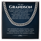 Cuban Link Chain Gift for Grandson, Grandson Necklace Gifts From Grandparents, Birthday Anniversary Jewelry Gifts for Grandson from Grandma or Grandpa, Jewelry Card for Him, Best Birthday, Christmas Gift Idea for Grandson From Grandmother or Grandparents