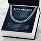 Cuban Link Chain Gift for Grandson, Grandson Necklace Gifts From Grandparents, Birthday Anniversary Jewelry Gifts for Grandson from Grandma or Grandpa, Jewelry Card for Him, Best Birthday, Christmas Gift Idea for Grandson From Grandmother or Grandparents