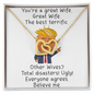 Alluring Beauty Necklace You are a great Wife The Best Terrific, To My Wife Necklace From Husband, To My Soulmate Necklace For Women, Necklace For Wife From Husband, Best Gift for Valentines Day