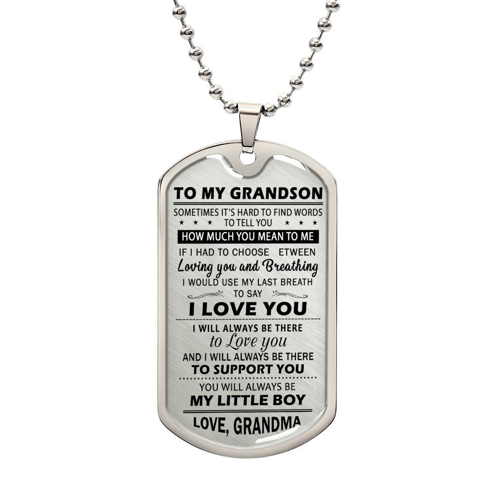 Gifts for Grandson Grandma Never Forget That I Love You to Grandma Military Dog Tags Inspirationa Necklace Birthday Christmas Gifts for Grandson from Grandma Grandmother