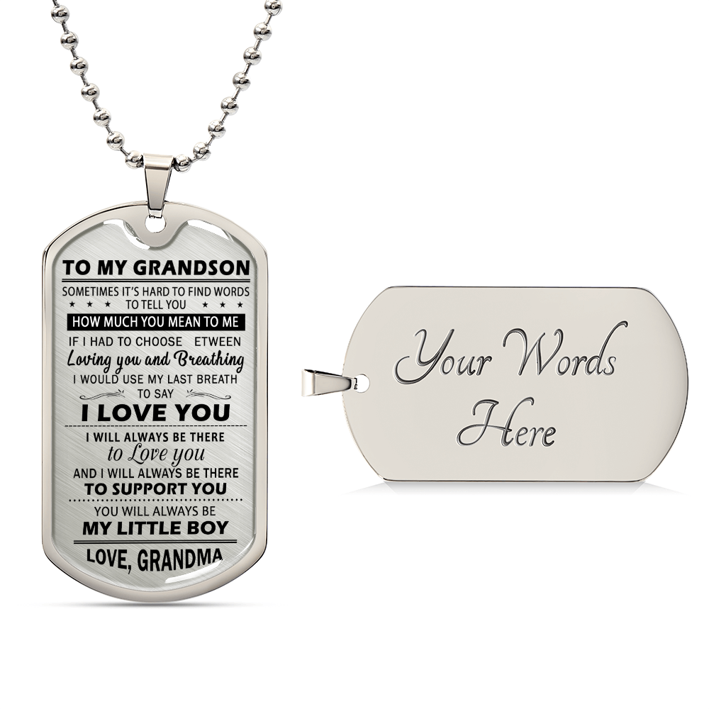 Gifts for Grandson Grandma Never Forget That I Love You to Grandma Military Dog Tags Inspirationa Necklace Birthday Christmas Gifts for Grandson from Grandma Grandmother