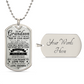 To My Grandson Dog Tag Pendant Necklace Inspirational Necklace from Grandpa Birthday Graduation Gift for Grandson from Grandfather