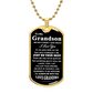 To My GrandSon Necklace From Grandma, Dog Tag Necklace for Men, Birthday Christmas Gifts for Grandson, ift for Best Son Birthday and Graduation, Motivational Encouragement Dogtags Jewelry from Grandmother