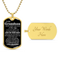 To My GrandSon Necklace From Grandma, Dog Tag Necklace for Men, Birthday Christmas Gifts for Grandson, ift for Best Son Birthday and Graduation, Motivational Encouragement Dogtags Jewelry from Grandmother