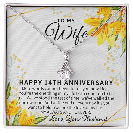 14 Year Wedding Anniversary Gift For Wife, 14th Anniversary Gift For Her, 14 Year Anniversary Gift Ideas, 14th Anniversary Gifts, To My Wife Necklace From Husband, To My Soulmate Necklace For Women