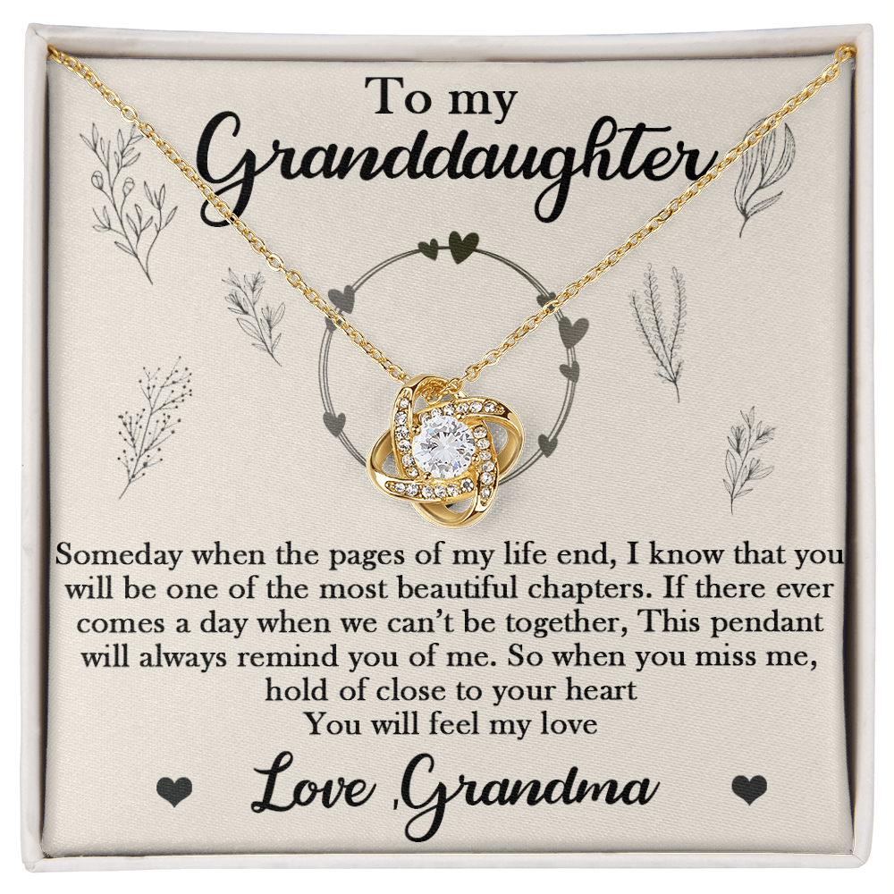To My Granddaughter Necklace With Heartfelt Message & Elegant Box, Someday When The Pages of my life and, Love Grandma, Necklace for Daughter, Granddaughter, Mom, Mother-in-law Birthday Christmas Gifts Jewelry for Women