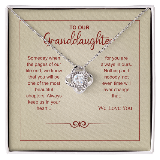 Granddaughter Gifts From Grandma and Granddaughter Birthday Message Card Necklace From Grandmother or Grandpa Jewelry Charm Present with Message Card and Gift Box, Inspirational Christmas Gifts Jewelry Necklace for Beautiful Daughter on Thanksgiving Day