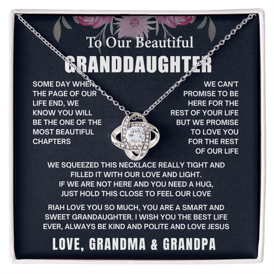 Granddaughter Necklace Gifts From Grandma Grandmother or Grandpa Grandfather To My Granddaughter Graduation Birthday Pendant Jewelry with Message Card and Gift Box, Inspirational Wedding Jewelry Keepsake Gift Ideas