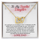 To My Daughter Necklace From Dad With Heartfelt Message & Elegant Box, Gifts For Daughter From Daddy, Daughter Pendant Necklaces, Daughter Jewelry From Father, Daughter Birthday Necklace Christmas Gifts