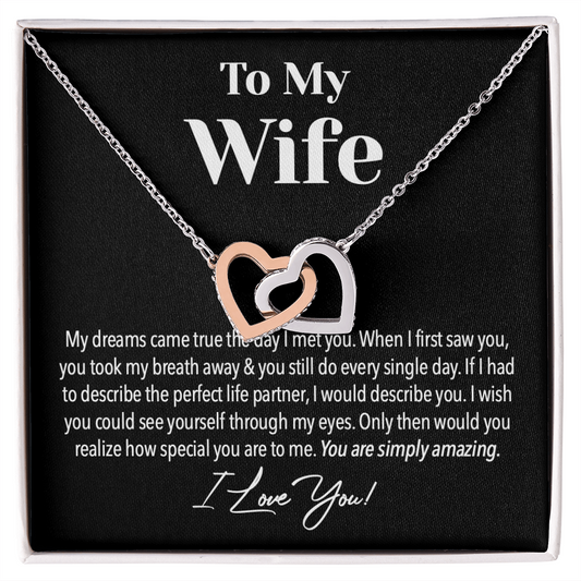 Amazing Wife Love Knot Necklace - I Love You, To My Wife Necklace, Valentines Day Gifts For Wife, Gold Woman Name Jewelry, To My Soulmate Necklace For Women, Necklace For Wife From Husband