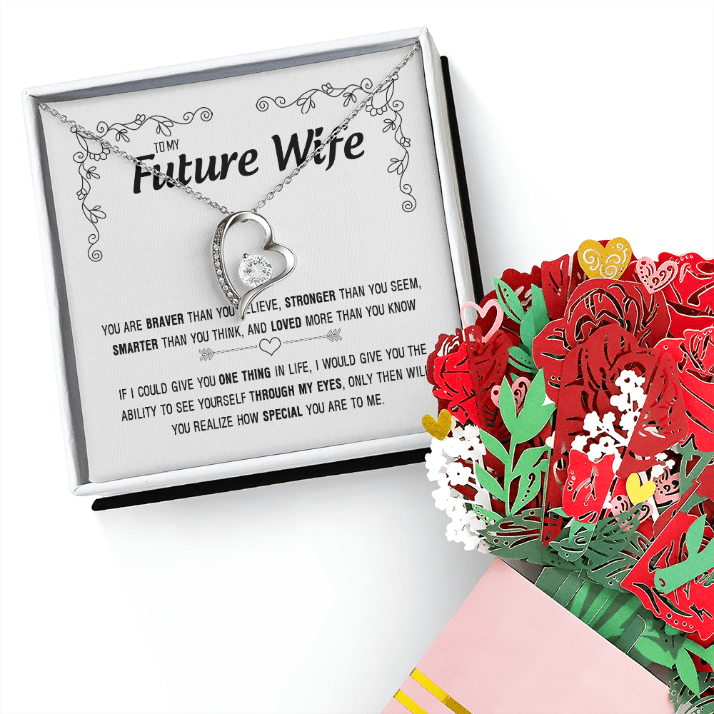 Beautiful Soulmate Necklace To My Girlfriend Wife Necklace My Future Wife Gift Soulmate Jewelry Forever Love Necklace, Future Wife Jewelry, Birthday, Christmas, Valentine Gifts For Girlfriend Message Card, Romantic Gifts For Her