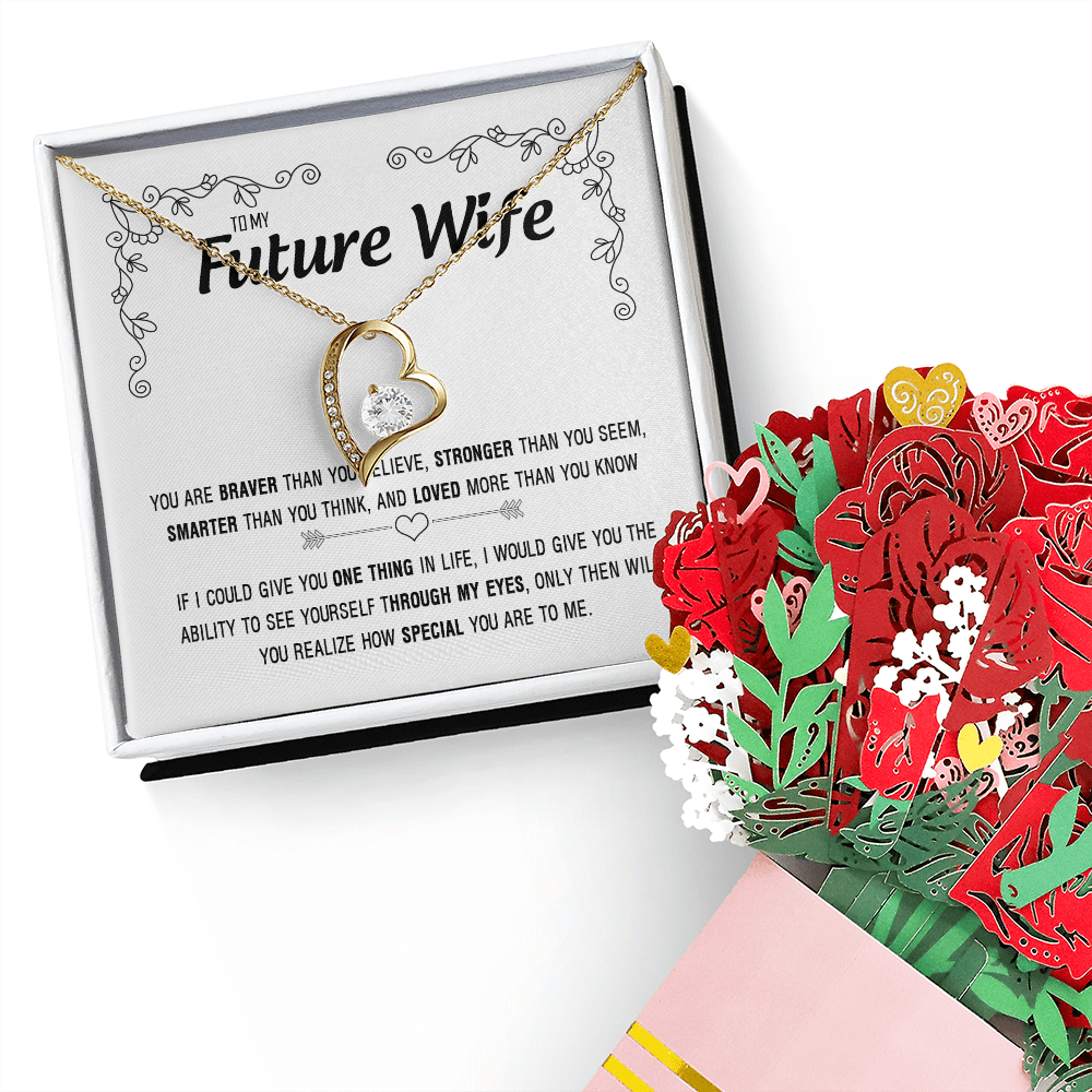 Beautiful Soulmate Necklace To My Girlfriend Wife Necklace My Future Wife Gift Soulmate Jewelry Forever Love Necklace, Future Wife Jewelry, Birthday, Christmas, Valentine Gifts For Girlfriend Message Card, Romantic Gifts For Her